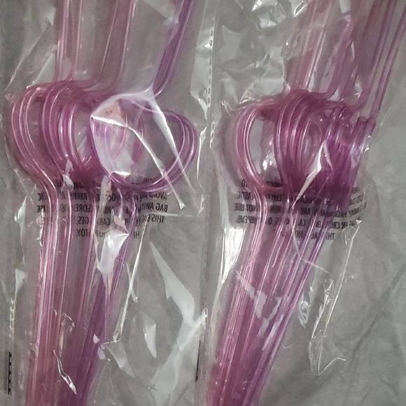 Other - Heart-Shaped Pink Party Straws